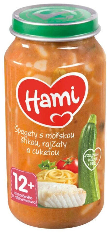 HAMI Špagety s mořskou štikou rajčaty a cuketou 12m+ 250 g