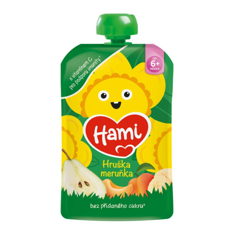 HAMI Kapsička jablko hruška banán meruňka 6m+ 100 g