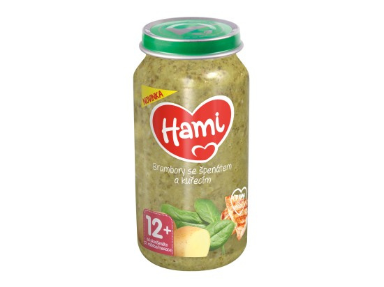 Hami Brambory se špenátem a kuřecím 12m+ 250 g