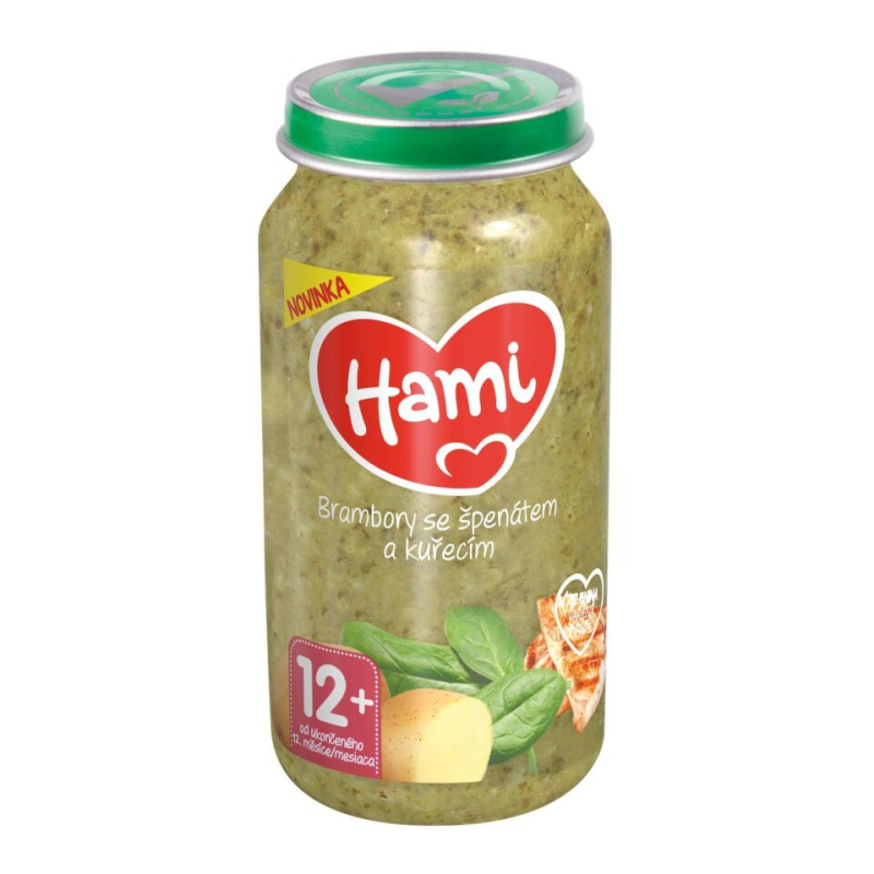 Hami Brambory se špenátem a kuřecím 12m+ 250 g