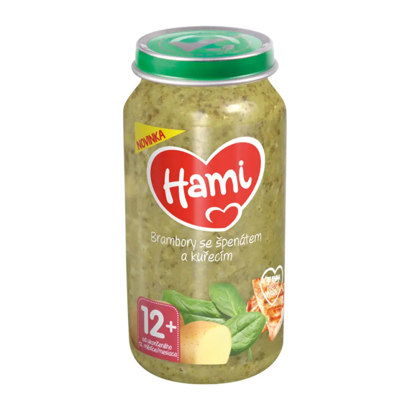 Hami Brambory se špenátem a kuřecím 12m+ 250 g