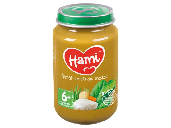 HAMI Špenát s mořskou treskou od 6. měsíce 200 g