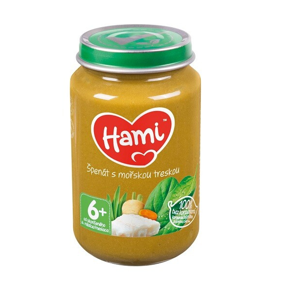 HAMI Špenát s mořskou treskou od 6. měsíce 200 g