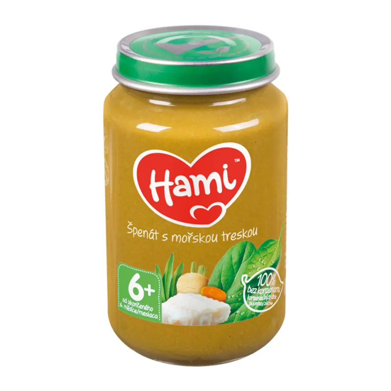 HAMI Špenát s mořskou treskou od 6. měsíce 200 g