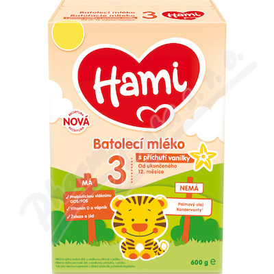 HAMI 3 Batolecí mléko s příchutí vanilky od ukončeného 12. měsíce 600 g