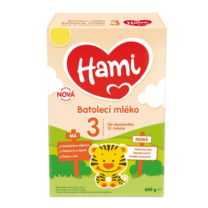 HAMI 3 Batolecí mléko s příchutí vanilky od ukončeného 12. měsíce 600 g