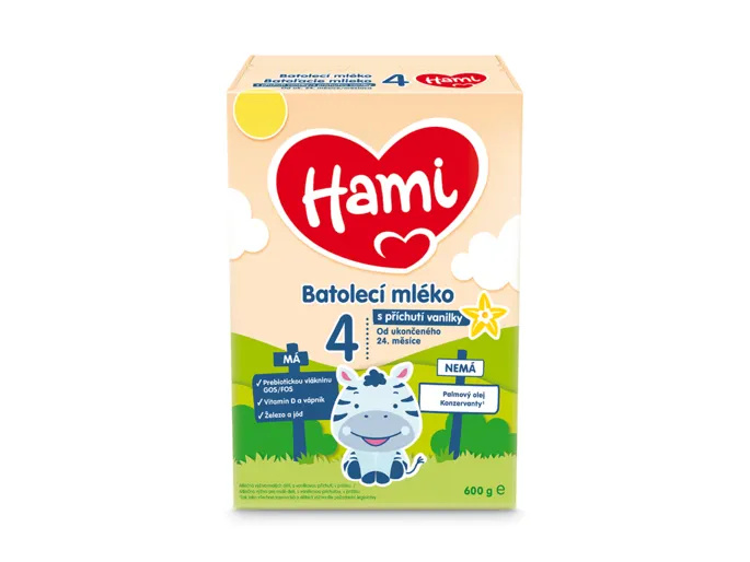 HAMI 4 Batolecí mléko s příchutí vanilky od ukončeného 24.měsíce 600 g