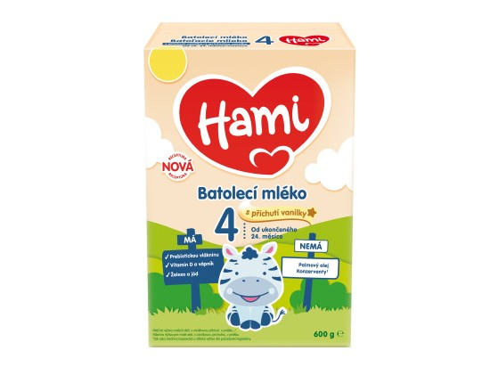 HAMI 4 Batolecí mléko s příchutí vanilky od ukončeného 24.měsíce 600 g