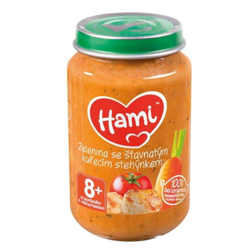 Hami Příkrm zelenina se šťavnatým kuřecím stehýnkem