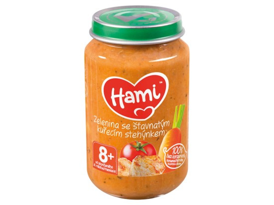 Hami Příkrm zelenina se šťavnatým kuřecím stehýnkem