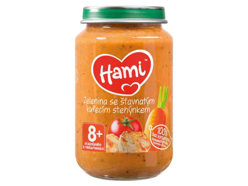 Hami Příkrm zelenina se šťavnatým kuřecím stehýnkem