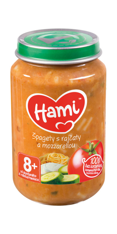 HAMI příkrm špagety s rajčaty a mozzarelou od 8. měsíce 200 g