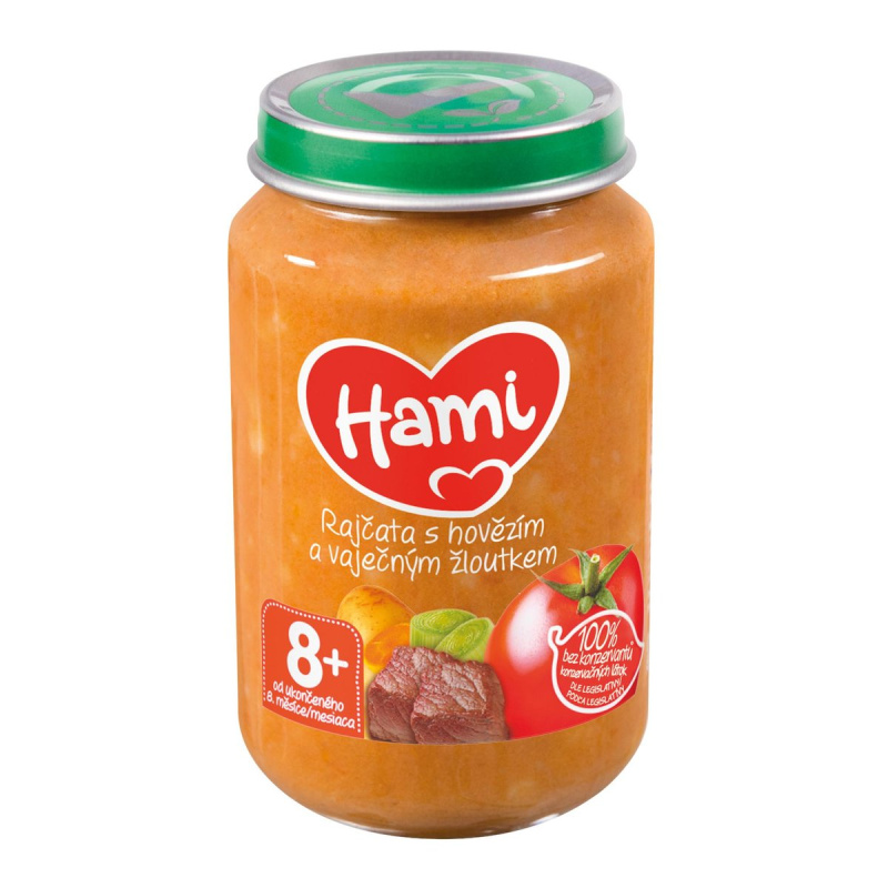 Hami Příkrm rajčata s hovězím a vaječným žloutkem