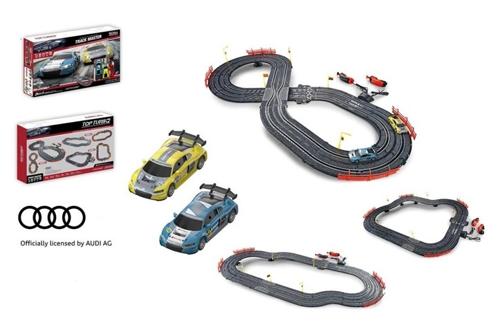 Elektrická závodní dráha Audi R8 LMS GT3 EVO 3v1 s USB napájením