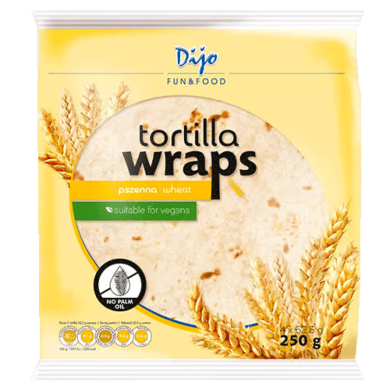 Dijo Tortilla Wraps celozrnná - 250g (4x62,5g)