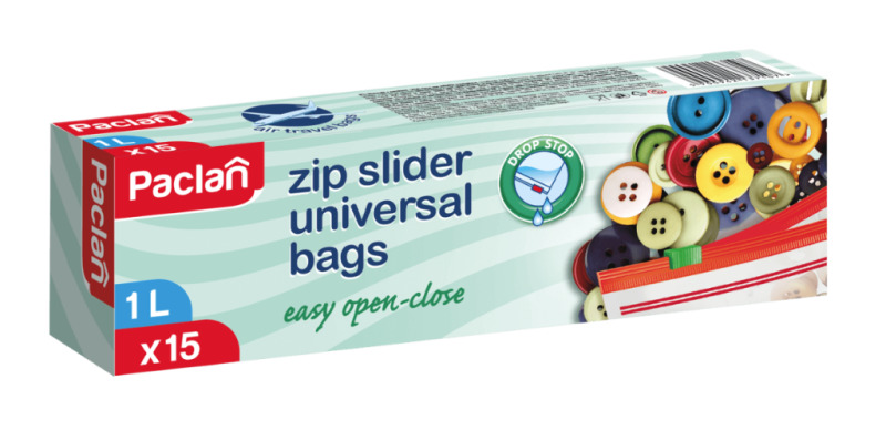 Paclan ZIP Kapsy 1l uni vodotěsné 15ks