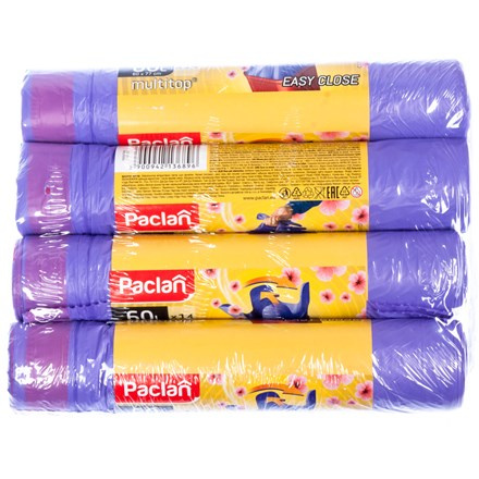 Paclan Standard Pytle na odpad zatahovací 60 l 4 x 10 ks