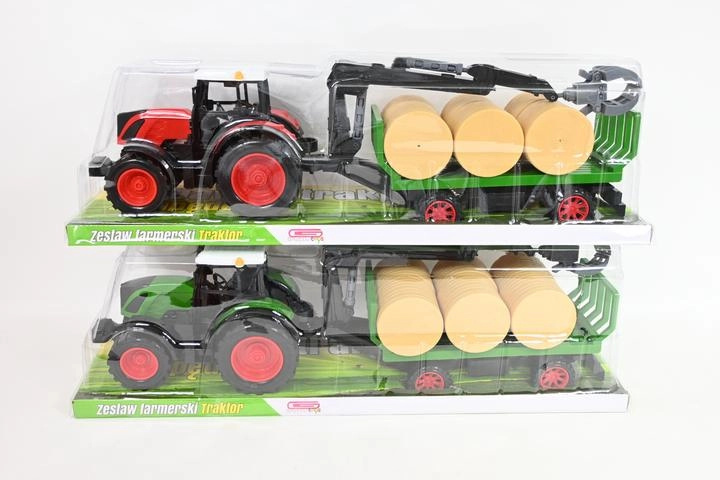 Traktor s lesní přívěsem a nakládacím ramenem