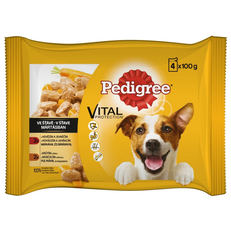 Pedigree kapsa hovězí+jehně/krůta+mrkev 4x100g