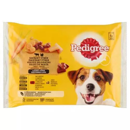 Pedigree kapsa hovězí+jehně/krůta+mrkev 4x100g