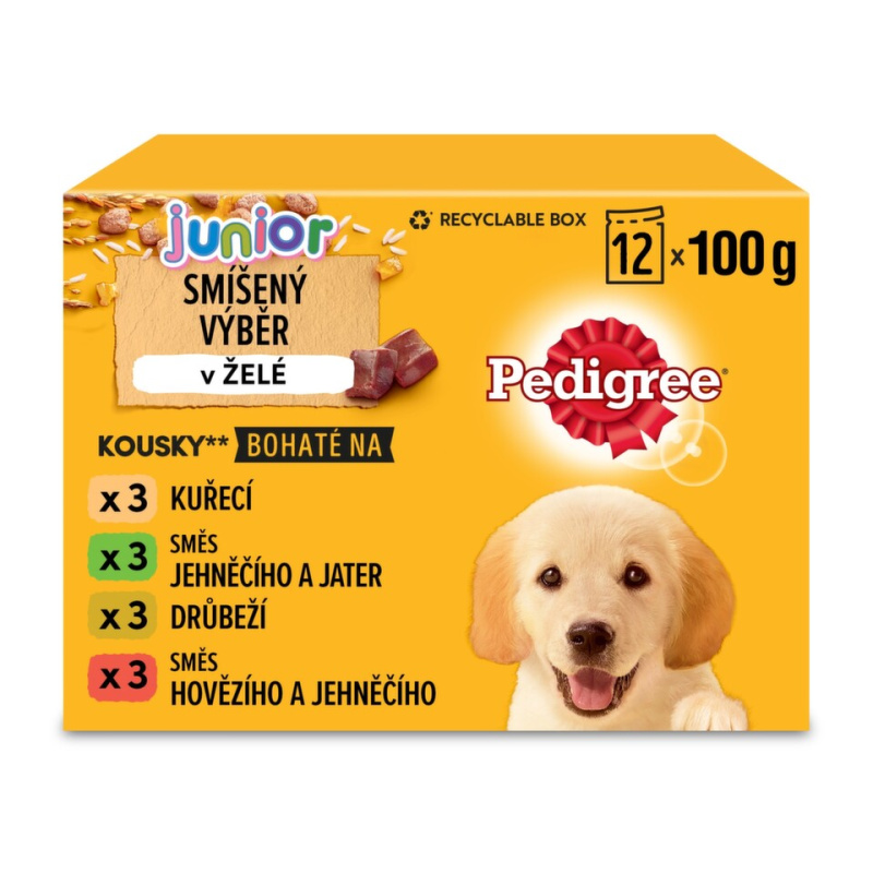 Pedigree kapsa Junior pack mix v želé  12x100g