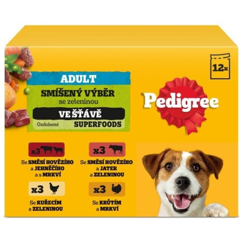 Pedigree Kapsičky masový výběr se zeleninou ve šťávě pro dospělé psy 12×100 g