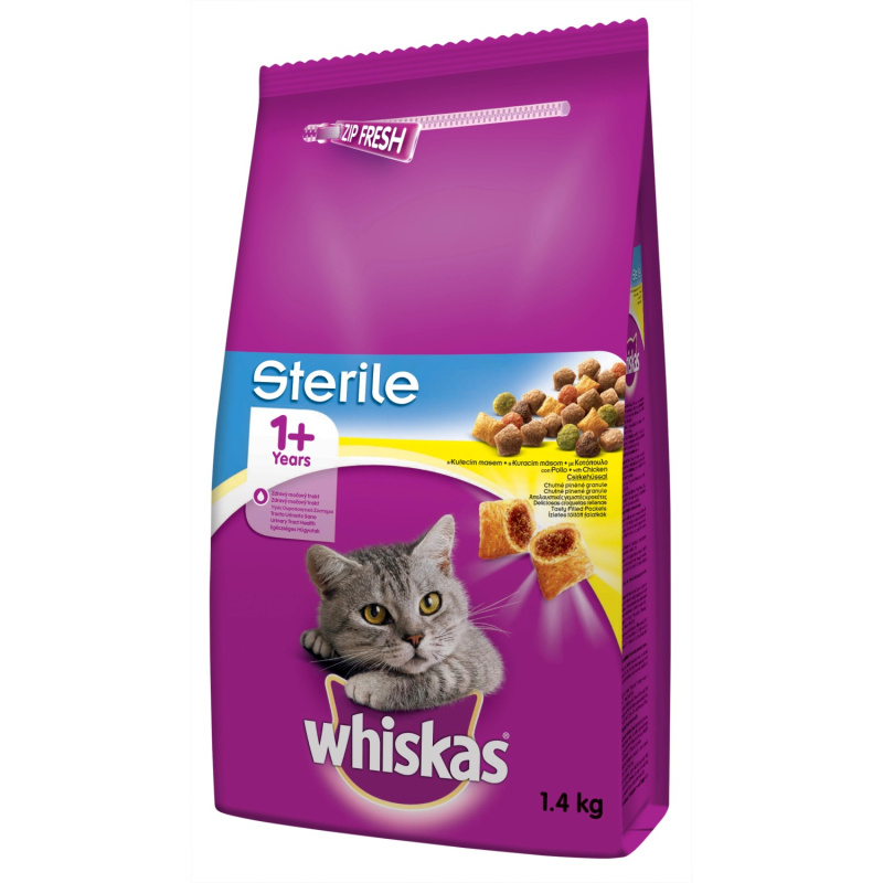 Whiskas Granule pro dospělé kastrované kočky s kuřecím