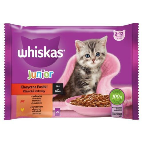 Whiskas Kapsička pro kočky Junior klasický výběr, 4 x 85 g