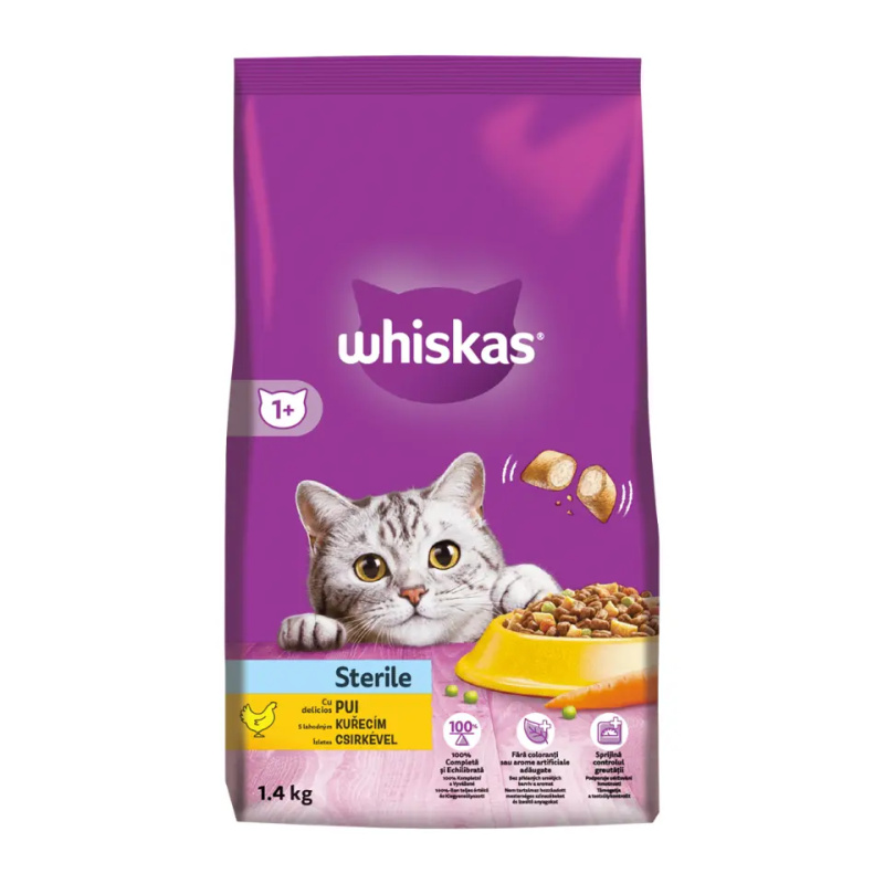 Whiskas Suché 1,4kg - Sterile Kuřecí
