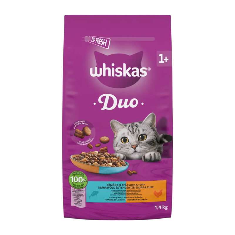 Whiskas Duo granule pro kočky tuňák a kuře
