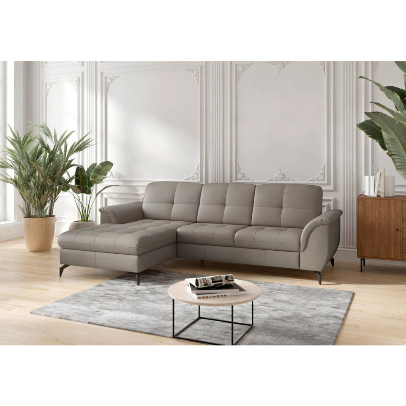 Sit & More ROHOVÁ SEDAČKA, textil, kůže, šedá