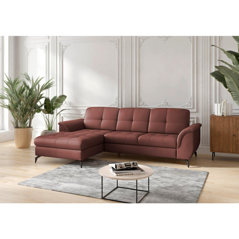 Sit & More ROHOVÁ SEDAČKA, textil, kůže, červenohnědá