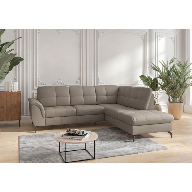 Sit & More ROHOVÁ SEDAČKA, textil, kůže, šedá