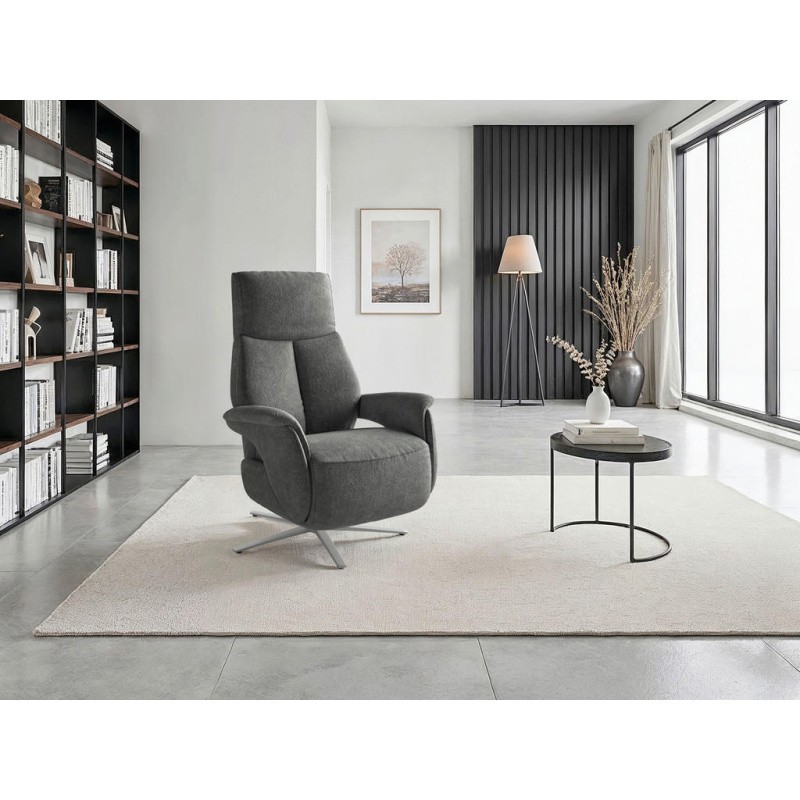 Sit & More RELAXAČNÍ KŘESLO, textil, tmavě šedá
