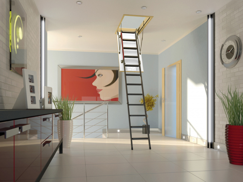 Půdní schody FAKRO LMK Stavební otvor: 70x130 cm, Výška: 305 cm