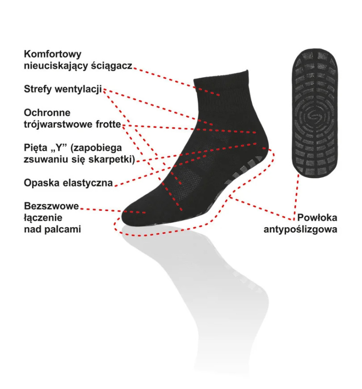 Protiskluzové ponožky GYM NON-SLIP - JJW INMOVE černá 35-37