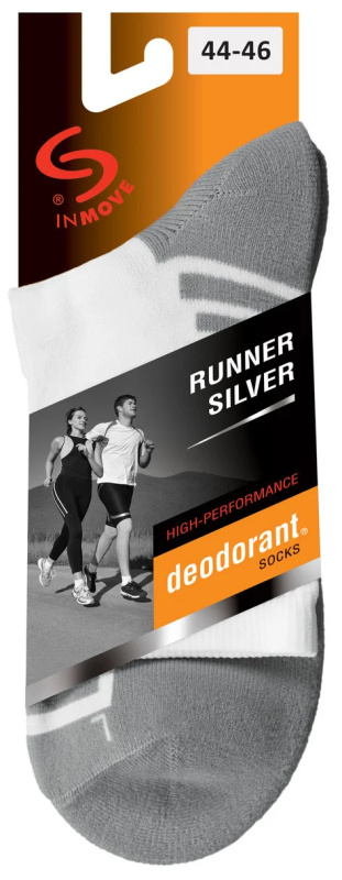 Ponožky RUNNER D.SILVER - JJW INMOVE BÍLÁ+ZELENÁ 41-43
