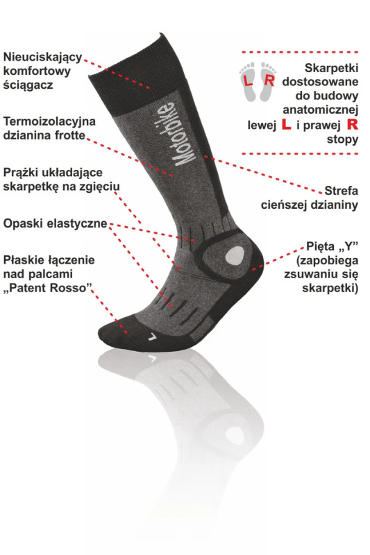 Podkolenky Motorbike Deo Antracit 41-43