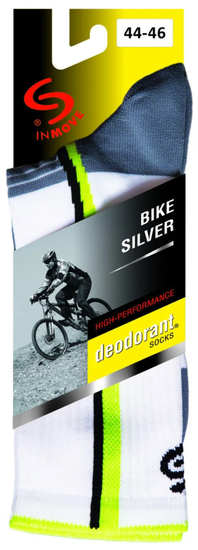 Sportovní ponožky BIKE D. SILVER - JJW BÍLÁ+AMARANTOVÁ 41-43