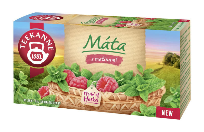 Teekanne - bylinný čaj - máta s malinami