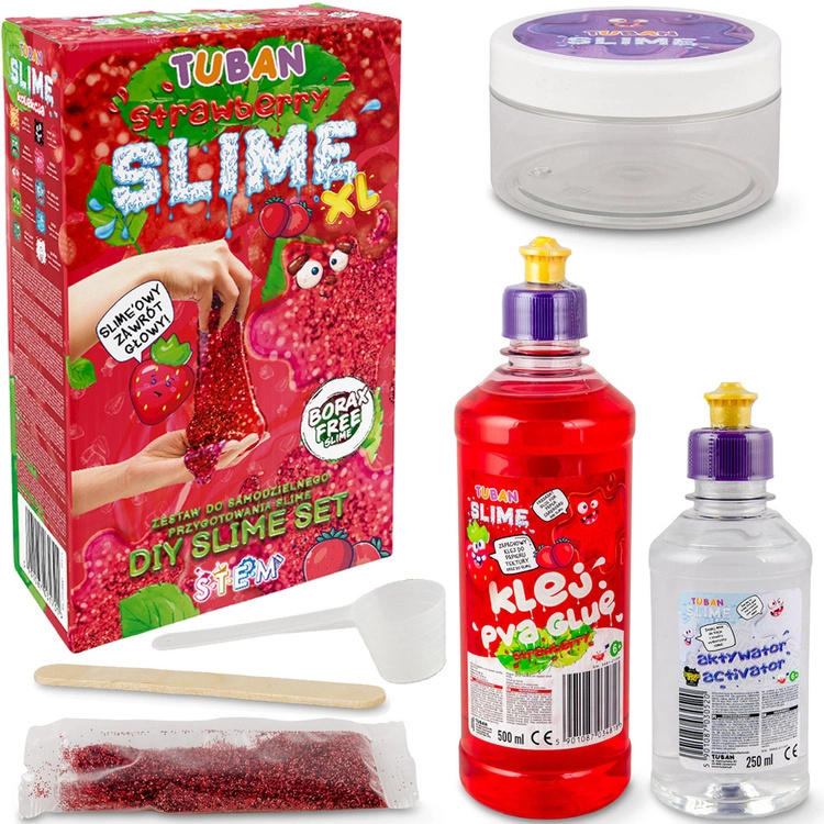 TUBAN DIY Slime Sada na výrobu slizu Jahoda XL