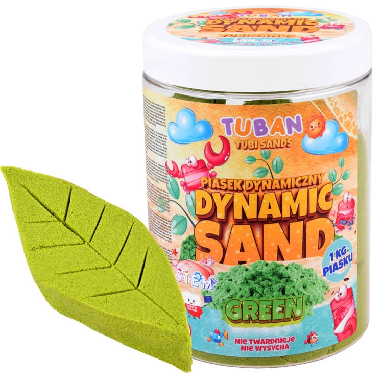 TUBAN Dynamický písek Zelený 1 kg