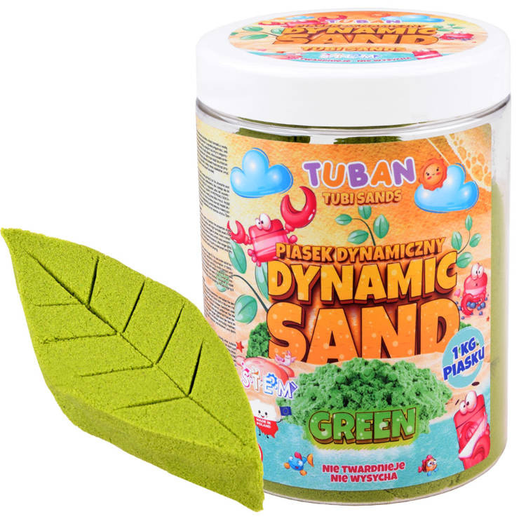 TUBAN Dynamický písek Zelený 1 kg
