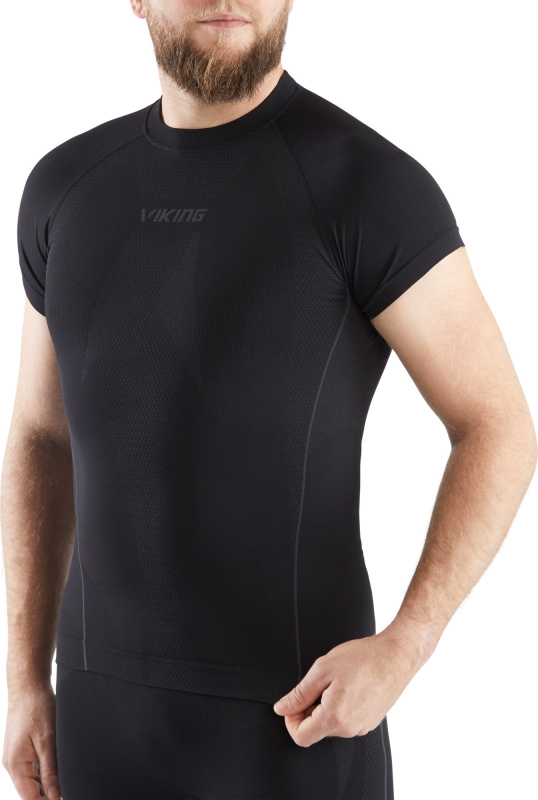 Pánské triko s krátkým rukávem VIKING Eiger Top černá Velikost: XL