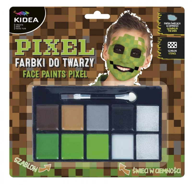 Sada barev na obličej Kidea Minecraft Pixel - 1 kus
