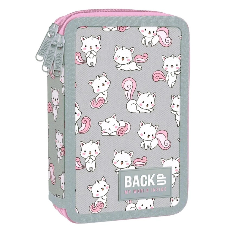 Tříkomorový penál s vybavením BackUP kočičky kitty