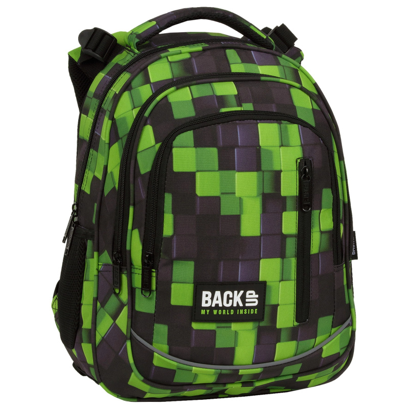 Školní batoh BackUP Metasphere zeleno-černý 24 l