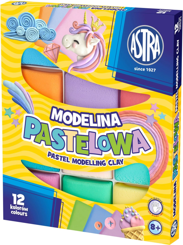 ASTRA termotvrdnoucí plastelína, 12 pastelových barev