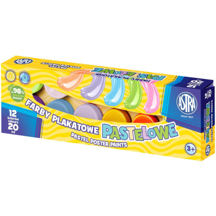 Pastelové temperové barvy ASTRA 12×20 ml
