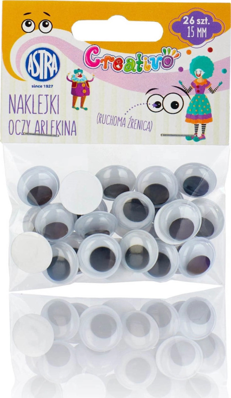 Astra Creativo Samolepící oči 15 mm Harlekýn 158514